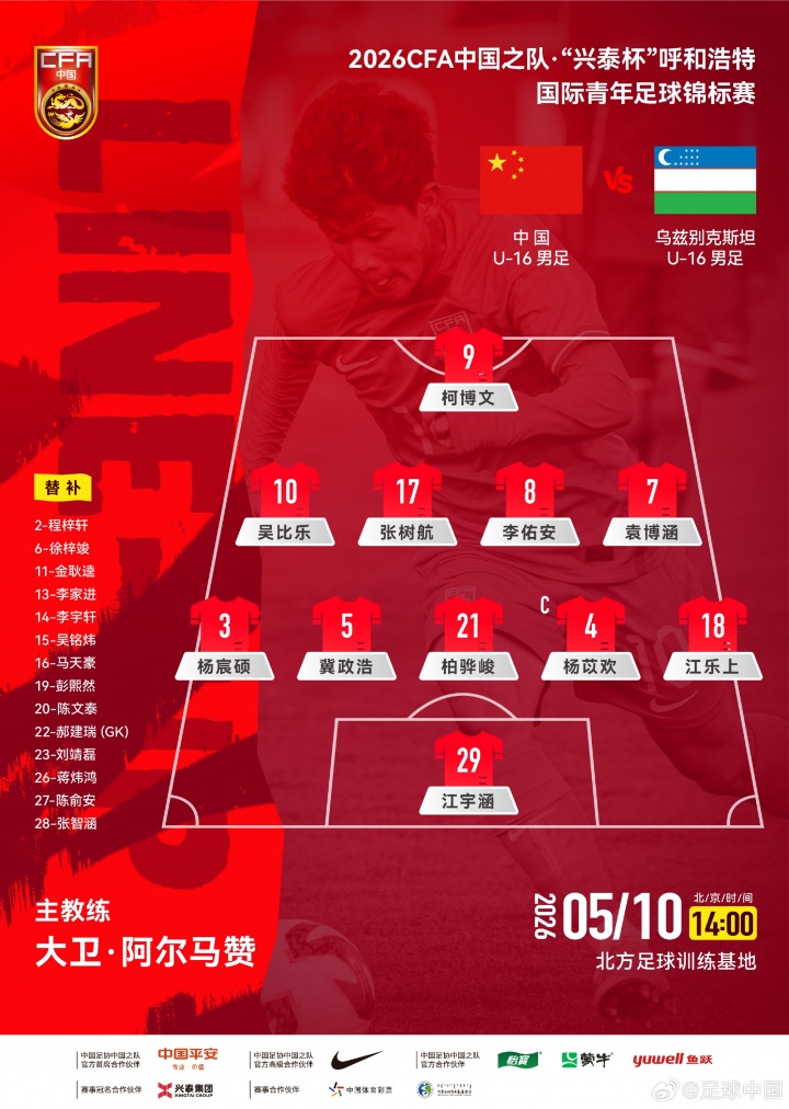 U16國(guó)足呼和浩特首戰(zhàn)541 柯博文單箭頭突前